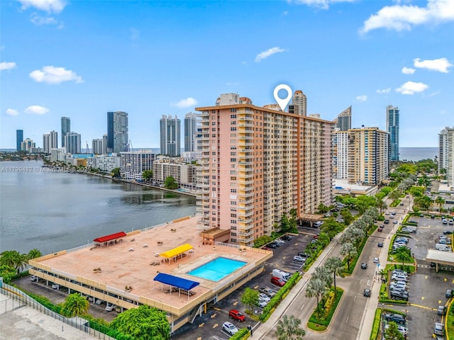 251 174th St Unit 212, Sunny Isles Beach, FL 33160 - drone / aerial view of a view of skyline and a large body of water