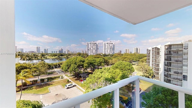 3625 N Country Club Dr Unit 609, Aventura, FL 33180 - balcony featuring a skyline view and a water view