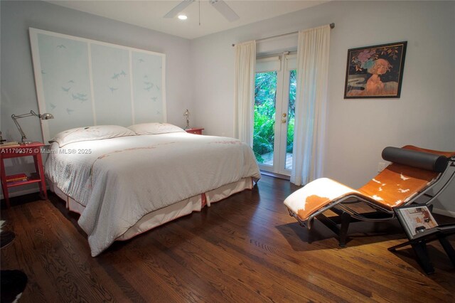246 NE 92nd St, Miami Shores, FL 33138 - bedroom with access to outside, wood finished floors, and recessed lighting