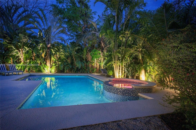 246 NE 92nd St, Miami Shores, FL 33138 - view of pool with a pool with connected hot tub and a patio