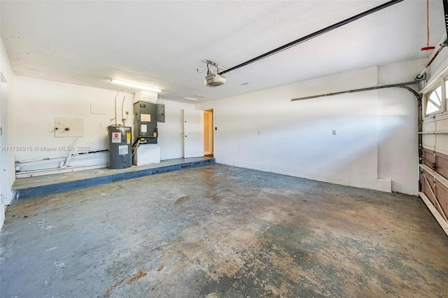 10840 NW 40th St, Coral Springs, FL 33065 - garage with electric water heater, a garage door opener, and heating unit
