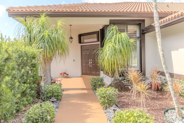 808 Hampton Ct, Weston, FL 33326 - entrance to property with stucco siding and a tiled roof