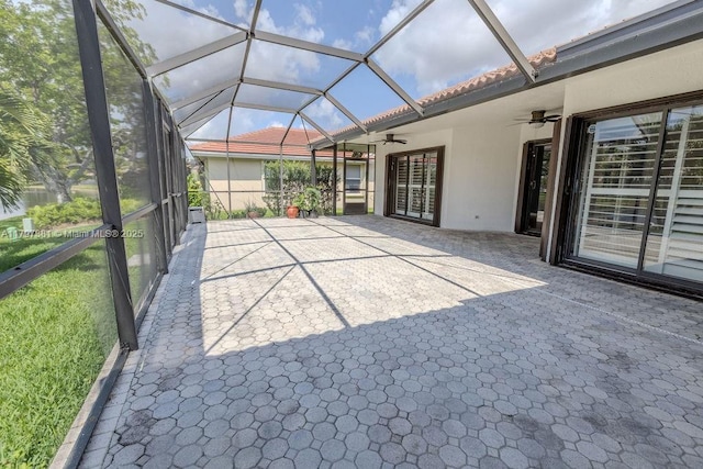 808 Hampton Ct, Weston, FL 33326 - unfurnished sunroom featuring ceiling fan