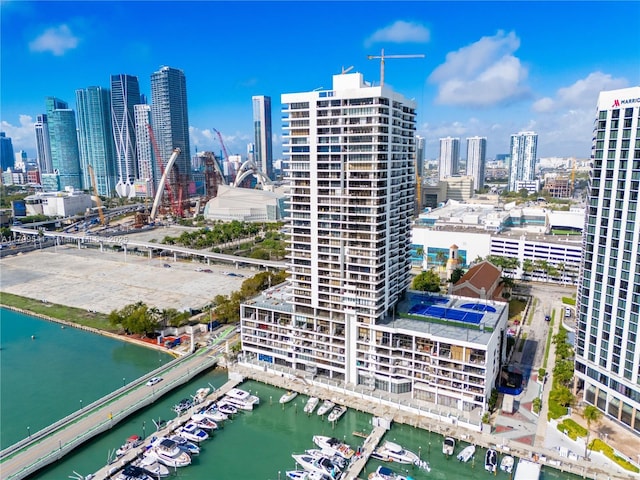 555 NE 15th St Unit 508, Miami, FL 33132 - view of city skyline with a marina and a large body of water