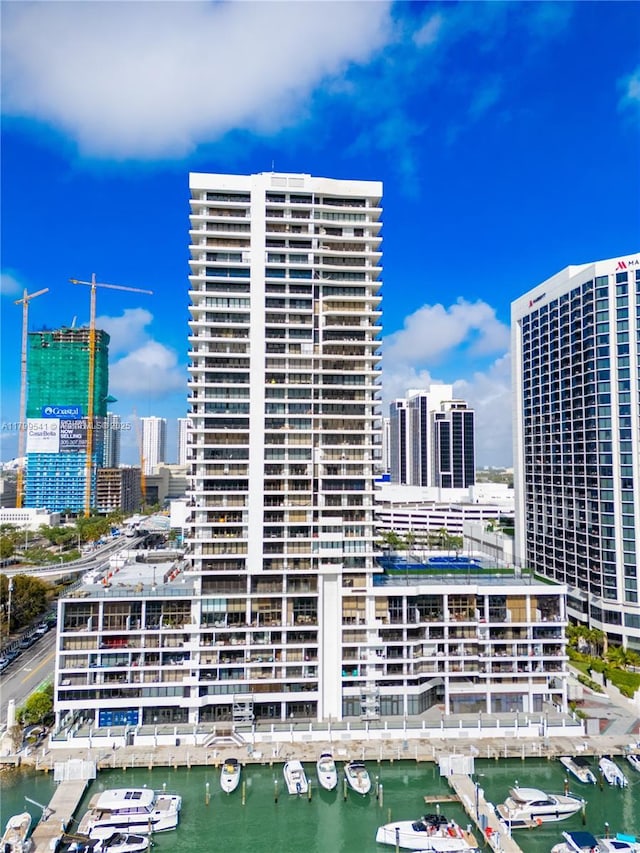 555 NE 15th St Unit 508, Miami, FL 33132 - view of building exterior with view of marina, a view of city, and a water view