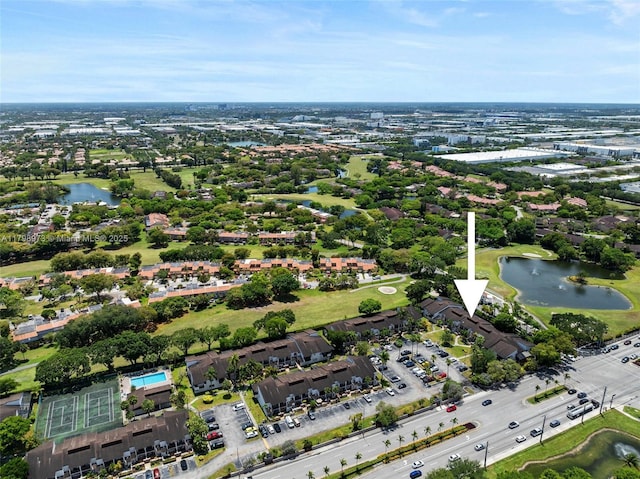 drone / aerial view of a nearby body of water