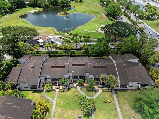 aerial view of a nearby body of water and a golf club
