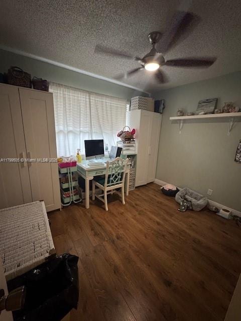 10047 Winding Lake Rd Unit 203, Sunrise, FL 33351 - bedroom with wood finished floors, a textured ceiling, and ceiling fan