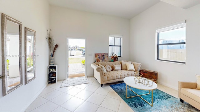 22986 SW 128th Pl, Miami, FL 33170 - living area featuring light tile patterned floors and baseboards