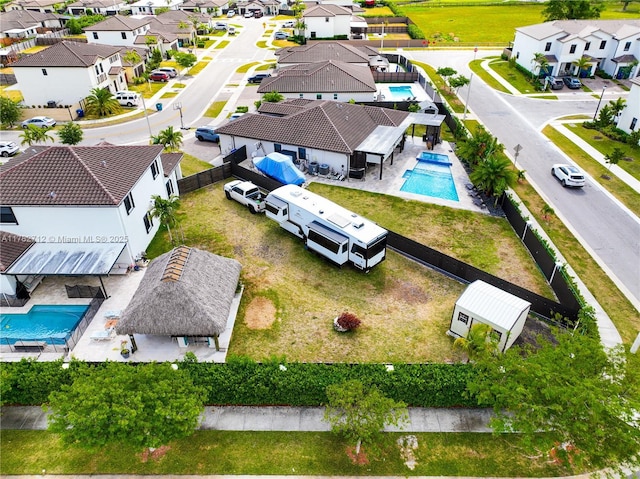 22986 SW 128th Pl, Miami, FL 33170 - aerial perspective of suburban area featuring a pool area