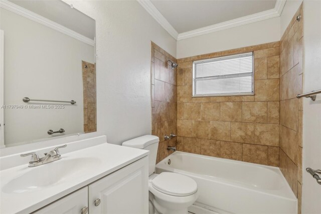 8101 NW 44th Ct, Lauderhill, FL 33351 - full bath with vanity, shower / bathtub combination, and ornamental molding