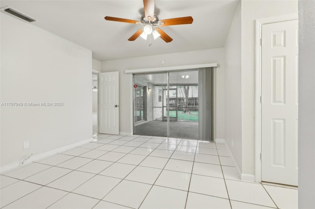 8101 NW 44th Ct, Lauderhill, FL 33351 - tiled empty room featuring a ceiling fan and baseboards