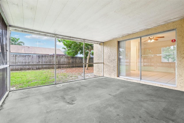8101 NW 44th Ct, Lauderhill, FL 33351 - unfurnished sunroom featuring ceiling fan