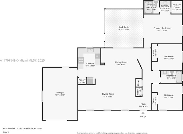 8101 NW 44th Ct, Lauderhill, FL 33351 - view of floor plan / room layout