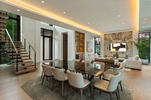 lobby with recessed lighting and stairway