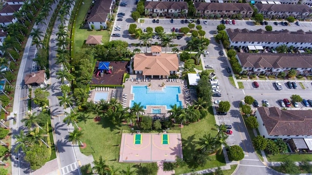 25079 SW 114th Ct, Homestead, FL 33032 - aerial view of property and surrounding area with a pool and nearby suburban area