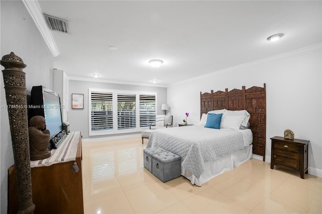 17514 SW 82nd Ct, Palmetto Bay, FL 33157 - bedroom with ornamental molding and light tile patterned floors
