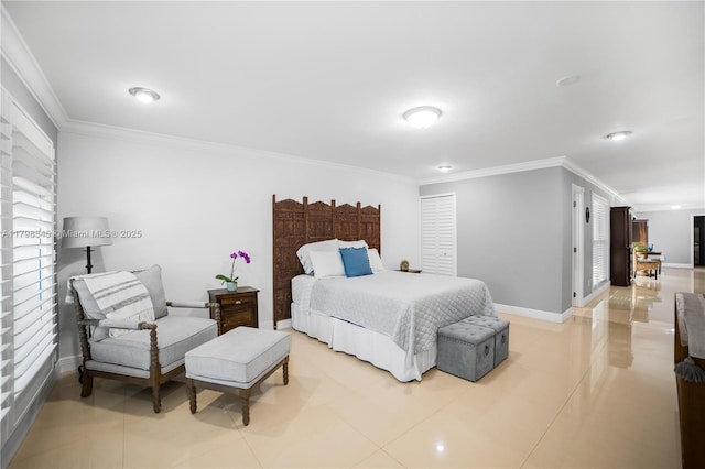 17514 SW 82nd Ct, Palmetto Bay, FL 33157 - bedroom featuring ornamental molding and light tile patterned floors