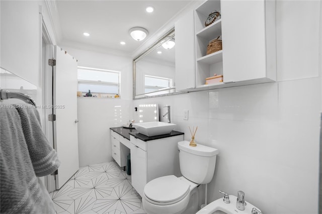 17514 SW 82nd Ct, Palmetto Bay, FL 33157 - full bath with a bidet, vanity, and ornamental molding