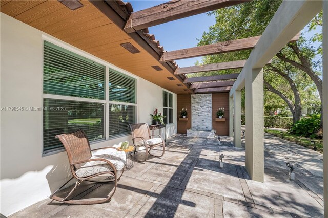 17514 SW 82nd Ct, Palmetto Bay, FL 33157 - view of patio / terrace with a pergola