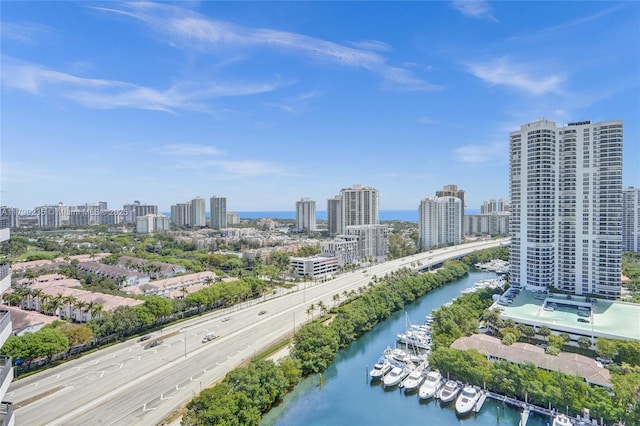 3400 NE 192nd St Unit Ph11, Aventura, FL 33180 - aerial view of a large body of water, a skyline view, and a highway