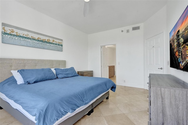 3400 NE 192nd St Unit Ph11, Aventura, FL 33180 - bedroom featuring connected bathroom, ceiling fan, and baseboards