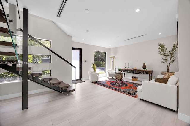 3224 Elizabeth St Unit 3224, Miami, FL 33133 - living area featuring baseboards, recessed lighting, and wood finished floors