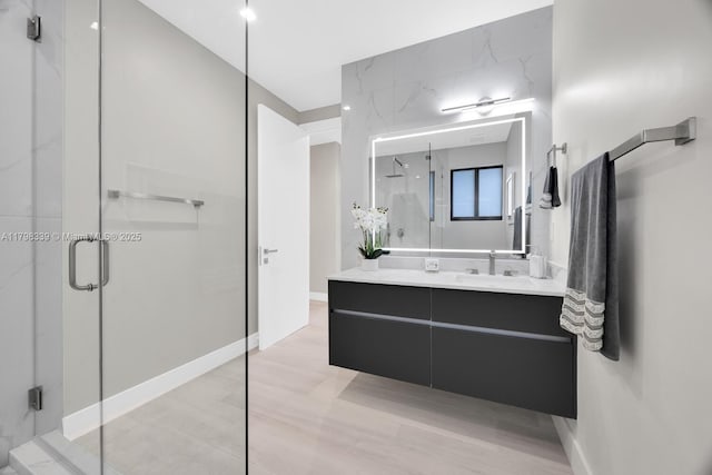 3224 Elizabeth St Unit 3224, Miami, FL 33133 - full bath featuring a stall shower, vanity, and baseboards