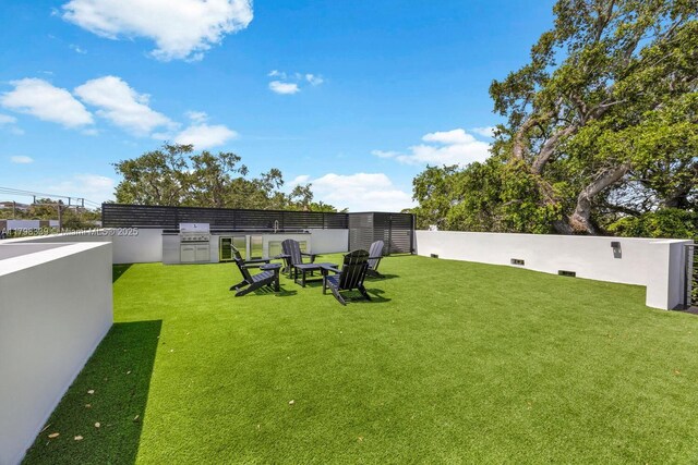 3224 Elizabeth St Unit 3224, Miami, FL 33133 - view of yard with an outdoor kitchen