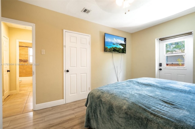 327 S 28th Ave, Hollywood, FL 33020 - bedroom with light wood-type flooring, baseboards, and ceiling fan