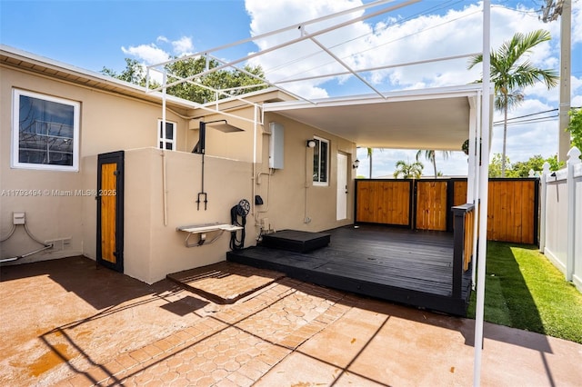 327 S 28th Ave, Hollywood, FL 33020 - view of patio / terrace featuring fence and a deck