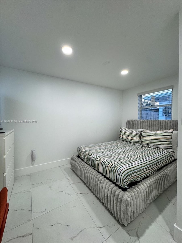 2966 NW 26th St, Miami, FL 33142 - bedroom featuring marble finish floors, baseboards, and recessed lighting
