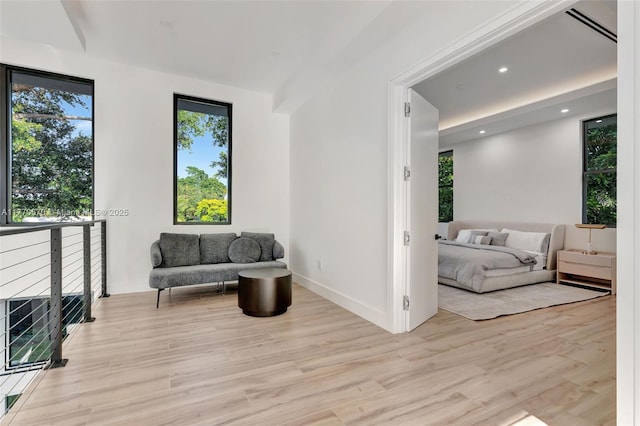 11143 NE 8th Ave, Biscayne Park, FL 33161 - sitting room with light wood-style floors, baseboards, and recessed lighting
