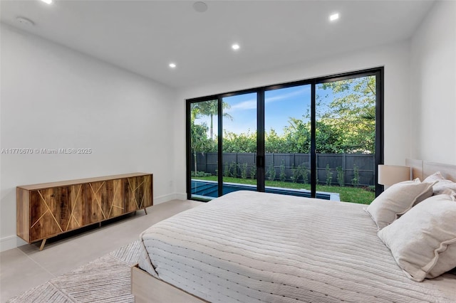 11143 NE 8th Ave, Biscayne Park, FL 33161 - bedroom with access to exterior, recessed lighting, and baseboards