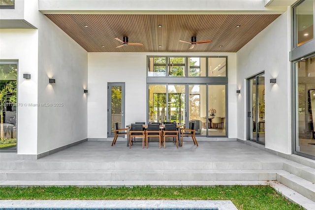 11143 NE 8th Ave, Biscayne Park, FL 33161 - view of patio with a ceiling fan and outdoor dining space