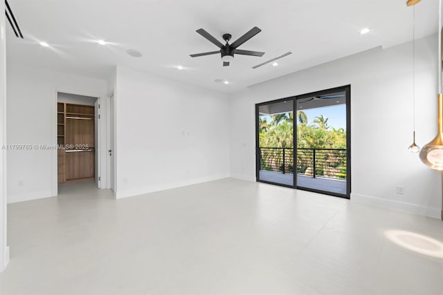 1320 NE 16th Ave, Fort Lauderdale, FL 33304 - spare room with a ceiling fan, recessed lighting, and baseboards