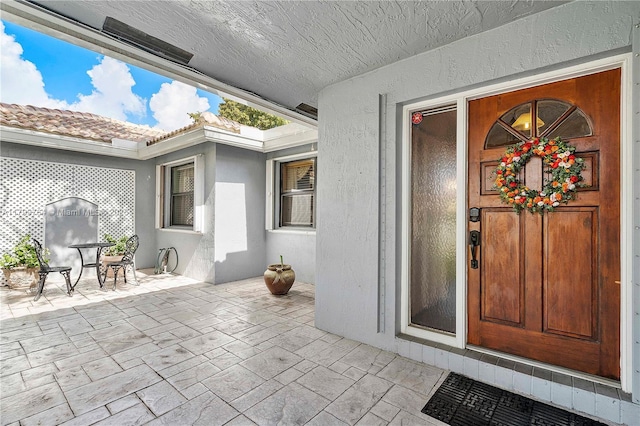 15827 Waverly Mnr, Davie, FL 33331 - entrance to property featuring stucco siding and a patio area
