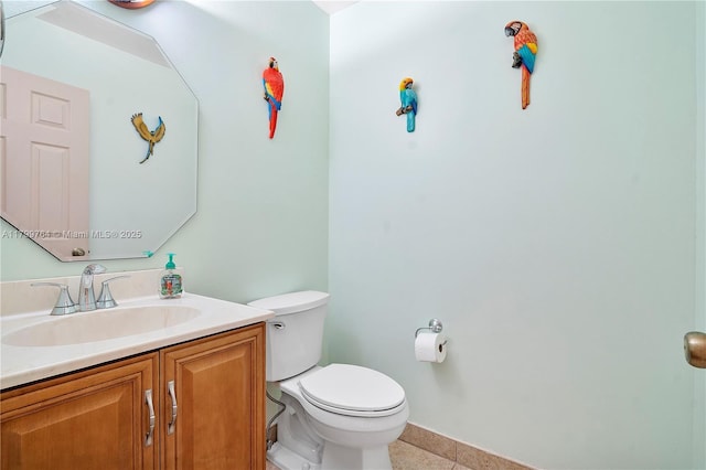 15827 Waverly Mnr, Davie, FL 33331 - half bath featuring toilet, vanity, tile patterned floors, and baseboards