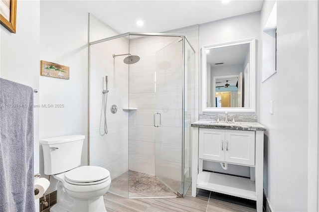 15827 Waverly Mnr, Davie, FL 33331 - bathroom featuring vanity, toilet, and a stall shower