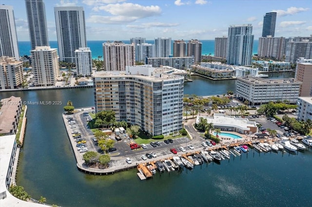 100 Golden Isles Dr Unit 1105, Hallandale Beach, FL 33009 - bird's eye view of a skyline view and a nearby body of water