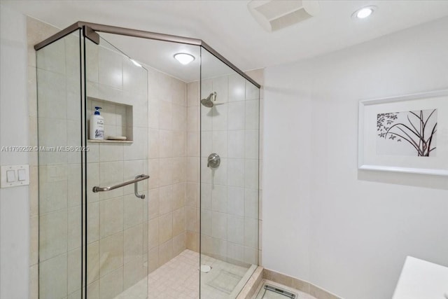 100 Golden Isles Dr Unit 1105, Hallandale Beach, FL 33009 - full bathroom featuring a stall shower and recessed lighting