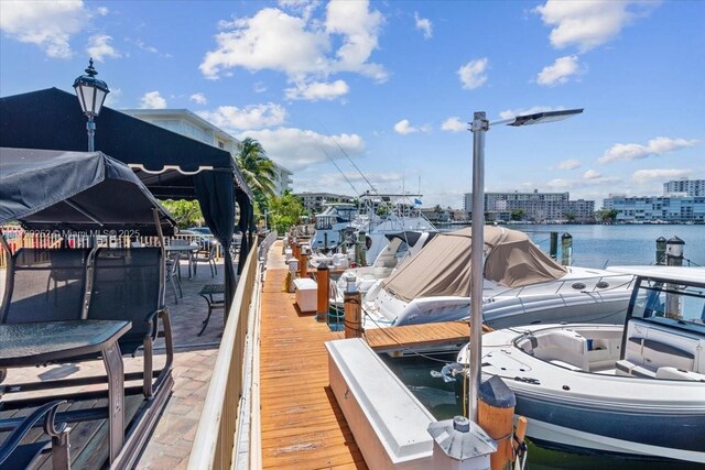 100 Golden Isles Dr Unit 1105, Hallandale Beach, FL 33009 - dock area with a water view