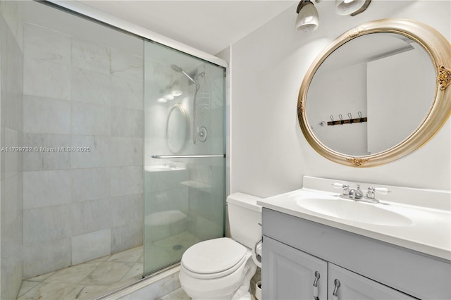 2750 NE 183rd St Unit 504, Aventura, FL 33160 - bathroom with a shower stall, toilet, and vanity