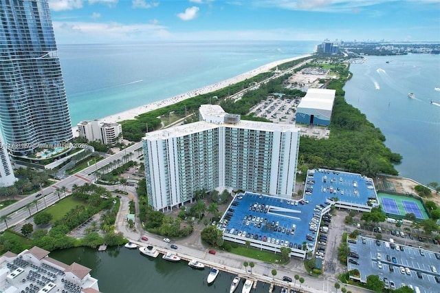 view of urban area featuring a large body of water