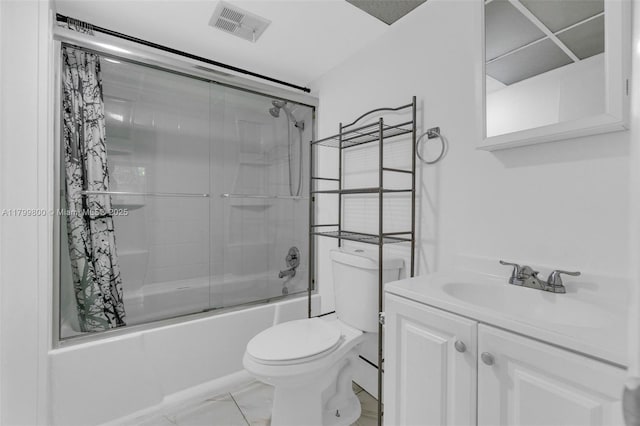7300 NW 17th St Unit 203, Plantation, FL 33313 - bathroom featuring bath / shower combo with glass door, vanity, and marble finish floors