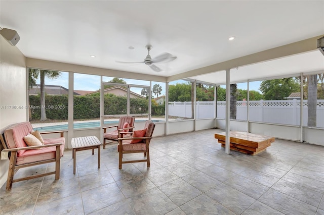 2730 NW 105th Ter, Coral Springs, FL 33065 - sunroom with ceiling fan and recessed lighting
