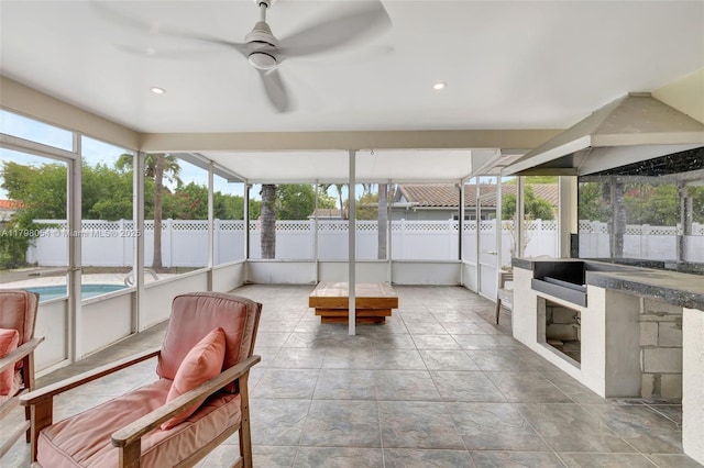 2730 NW 105th Ter, Coral Springs, FL 33065 - sunroom with ceiling fan