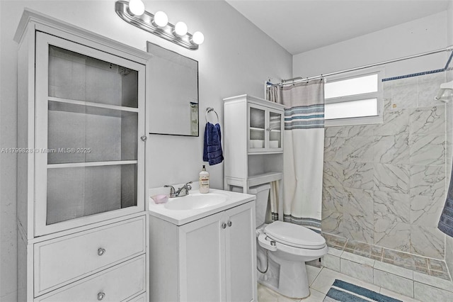 9821 W Fern Ln, Miramar, FL 33025 - bathroom with a stall shower, vanity, toilet, and tile patterned floors