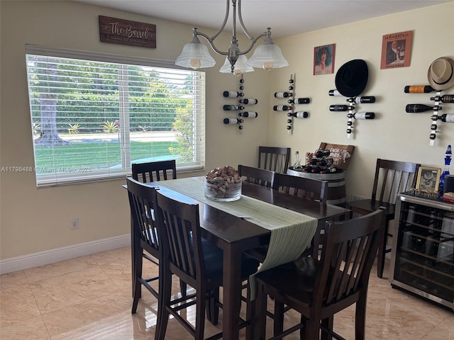 16195 SW 78th Ave, Palmetto Bay, FL 33157 - dining room with wine cooler and baseboards