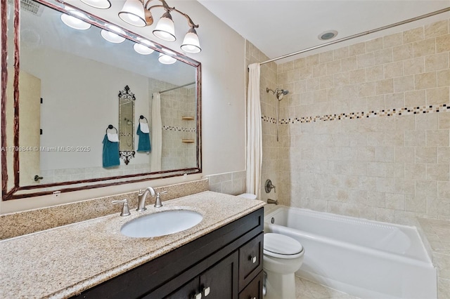 450 SE 7th St Unit 230, Dania Beach, FL 33004 - full bathroom with shower / bathtub combination, vanity, toilet, and tile patterned flooring